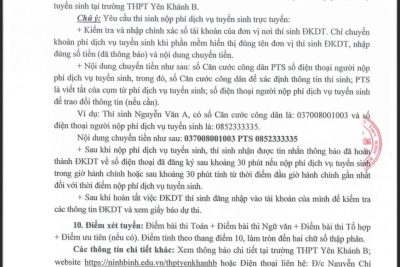 Thông báo tuyển sinh lớp 10 năm học 2023-2024
